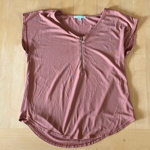 Green Envelope Rust / Brown Short Sleeve Top